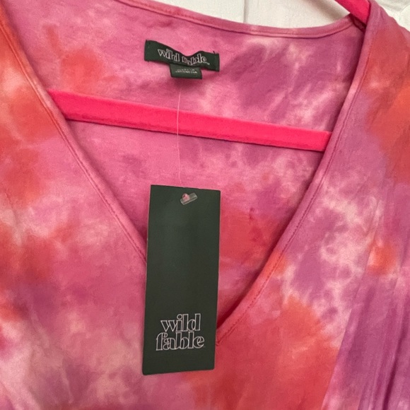 BNWT! wild fable, by Target, pink & orange, faded tie dye, mini babydoll dress - Picture 8 of 11
